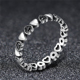 Love Heart Ring 925 Sterling Silver Band Ring For Women