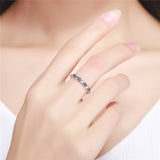 Love Heart Ring 925 Sterling Silver Band Ring For Women