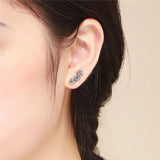 S925 Sterling Silver Flower  Stud Earrings For Women
