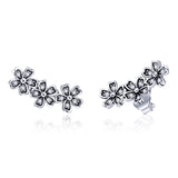 Silver Flower  Stud Earrings
