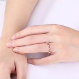925 Silver Rose Gold Plated Crown Fashion Ring
