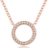 Silver Rose Gold Plated Fashion Circle Necklace