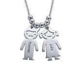 925 Sterling Silver Personalized Mother's Necklace with Children Charms - 925 Sterling Silver OEM And Customization