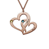 925 Sterling Silver Personalized Engraved Two Heart Necklace - 925 Sterling Silver OEM And Customization