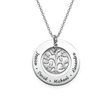 925 Sterling Silver Personalized Family Tree Necklace Adjustable 16-20" - 925 Sterling Silver OEM And Customization