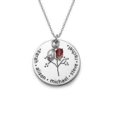 925 Sterling Silver Personalized Birthstone And Pearl Family Tree Necklace Adjustable 16-20" - 925 Sterling Silver OEM And Customization