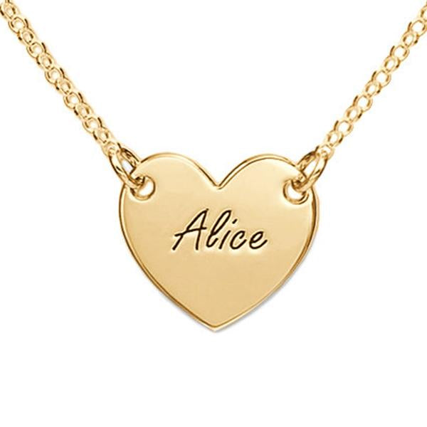 925 Sterling Silver Personalized Engraved Heart Necklace Adjustable 16-20" - 925 Sterling Silver OEM And Customization
