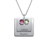 925 Sterling Silver Personalized Square Pendant Necklace with Engraving Adjustable 16-20" - 925 Sterling Silver OEM And Customization