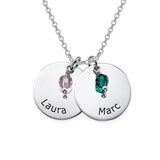 925 Sterling Silver Personalized Two Disc Engraved Necklace Adjustable 16-20" - 925 Sterling Silver OEM And Customization