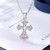 925 Sterling Silver Celtic knot Cross Pendant Necklace Luck Charm Fine Jewelry Girl Boy Birthday Surprise Gift