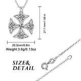 925 Sterling Silver Celtics Knot Cross Pendant girls Cool Necklace for Men Women Unique Sliver Jewelry