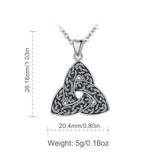 100% 925 Sterling Silver Celtics Trinity Knot Triquetra Pendant Necklace For Women Oxidized Sliver Fine Jewelry