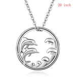 925 Sterling Silver Dolphin lovers Pendant Necklaces for Women Fine Jewelry for Valentine's Day Romantic gift