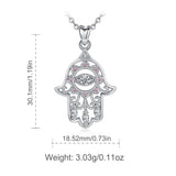 925 Sterling Silver Hamsa Hand Pendant Necklace Good Luck Charm Fine Jewelry Girl Boy Birthday Surprise Gift