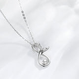 925 Sterling Silver Romantic Mermaid-Legend Shell pearl Pendant Necklace for Women Sterling Silver Jewelry Gift