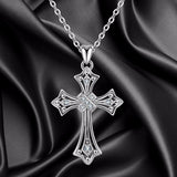 925 Sliver Cross Necklace Fashion AAA CZ Pendant Necklaces for Women Sterling Silver Cross Choker Fine Jewelry