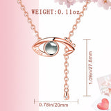 925 Sterling Silver 100 languages I love You Evil eye Pendant Necklace Rose gold Plated Jewelry for Women girlfriend gifts