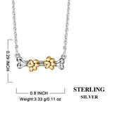 925 Sterling Silver Bone & Dog footprints Pendant Neckalce 45 CM Chain Fine Jewelry for Women Man Birthday gifts