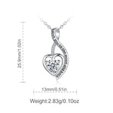 925 Sterling Silver CZ Love Heart Pendant Necklaces Personalized Peach Heart Charm For Wife Jewelry Anniversary Gift