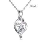 925 Sterling Silver CZ Love Heart Pendant Necklaces Personalized Peach Heart Charm For Wife Jewelry Anniversary Gift