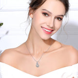 925 Sterling Silver CZ Round Pendant Necklace Romantic Style Charm Women Jewelry For girlfriend Valentine's Day Gift