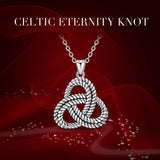 925 Sterling Silver Celtic Eternity Knot Pendant Necklace For Women Oxidized sliver Vintage Jewelry Birthday Gift