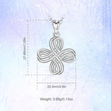 925 Sterling Silver Celtic knot Flower Pendant Flower knot Simple style Necklace good luck Jewelry for Birthday Gift