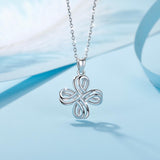 925 Sterling Silver Celtic knot Flower Pendant Flower knot Simple style Necklace good luck Jewelry for Birthday Gift