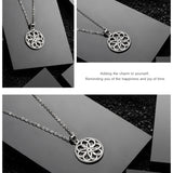 925 Sterling Silver Celtics Knot & Round Flower Pendant Necklace Women Jewelry Good Luck Silver Pendant for girl