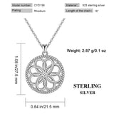 925 Sterling Silver Celtics Knot & Round Flower Pendant Necklace Women Jewelry Good Luck Silver Pendant for girl