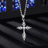 925 Sterling Silver Cross Pendant Necklace For Men Women Angel Caller Fine Cross Silver Jewelry for dropshipping