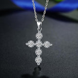 925 Sterling Silver Cross Pendant Necklace Solid silver Cross CZ necklace fine Jewelry with Chain For Women Man