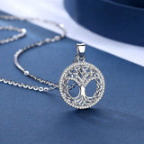 925 Sterling Silver Crystal Tree Pendant Celtics Tree Of life Necklace New Fashion Crystal Jewelry for birthday gift