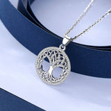 925 Sterling Silver Crystal Tree Pendant Celtics Tree Of life Necklace New Fashion Crystal Jewelry for birthday gift