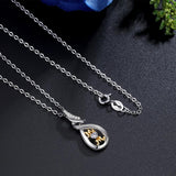 925 Sterling Silver Elegant drop water necklace with AAA Cubic Zirconia Women Jewelry for grandma mom Birthday Gift