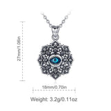 925 Sterling Silver Evil Eye Pendant Necklace Evil eye Lotus Choker Vintage Jewelry for Women Birthday Party Gift