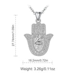 925 Sterling Silver Evil eye hamsa hand Pendant Necklace For Men Women Angel Caller Fine Jewelry for dropshipping