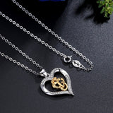 925 Sterling Silver Family Love Heart Pendant Gold MOM Necklaces Fashion Women Jewelry Unique Mother Birthday Gift