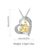 925 Sterling Silver Family Parents & Children Pendant Necklace Fine  Luck Heart Jewelry Mom Dad Birthday gift