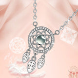 925 Sterling Silver Feather Dream Catcher I Love you Projection Pendant Fashion Necklace for Women Creative jewelry Gift