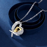 925 Sterling Silver Guardian Wing Heart Pendant Gold Hand Necklace Fine Jewelry for Women Mother Birthday Gift