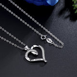 925 Sterling Silver I Love MOM Pendant Necklaces with CZ Fashion Women Jewelry Family Mother Daughter Birthday Gift