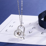925 Sterling Silver Letter Heart Pendant Necklace
