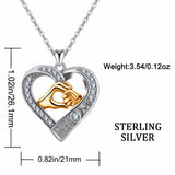 925 Sterling Silver Mother love Crystal CZ Necklace Heart Pendant Chain for Women's Jewelry luxury Collar for MOM Gift