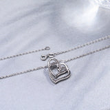 925 Sterling Silver Nterlocking Hearts Clear CZ Pendant Necklace Celtic Mother's Knots For Women Jewelry