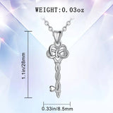 925 Sterling Silver Promise Of Love & Love Key Pendant Necklace Fine Jewelry For Women Valentine Day Gift