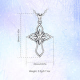 925 Sterling Silver Star & Cross Pendant Unique Cross Necklace Fashion Women Jewelry Silver Charm for Dropshipping