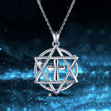 925 Sterling Silver Star of David Pendant Necklace Fashion Hexagram Necklaces Jewelry for Man Women Anniversary Gift