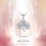 925 Sterling Silver Tree of Life Pendant Celtic Knot Crann Bethadh apple style Necklace for Women Jewelry with box