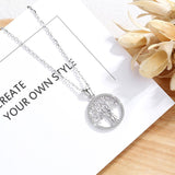 925 Sterling Silver Tree of Life Pendant Family Tree Necklace Lover Charm Delicate Silver Cable Chain or Charm
